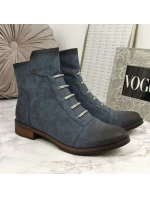 Dámské boty s ozdobami zateplené modré Jezzi