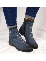 Dámské boty s ozdobami zateplené modré Jezzi