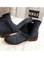 Dámské boty s ozdobami zateplené modré Jezzi