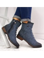 Dámské boty s ozdobami zateplené modré Jezzi