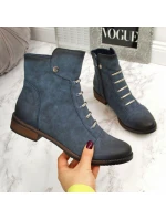 Dámské boty s ozdobami zateplené modré Jezzi