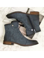 Dámské boty s ozdobami zateplené modré Jezzi