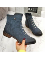 Dámské boty s ozdobami zateplené modré Jezzi