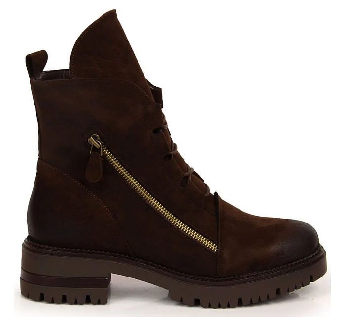 Potocki W WOL94B hnědé zateplené boty na zip Potocki W WOL94B hnědé zateplené boty na zip