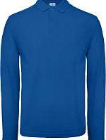 B&C ID.001 LSL Pánske polo s dlhým rukávom z piké 01.0I12 kráľovská modrá