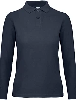 B&C ID.001 LSL /women Dámske piqué polo s dlhým rukávom 01.0I13 tmavomodrá