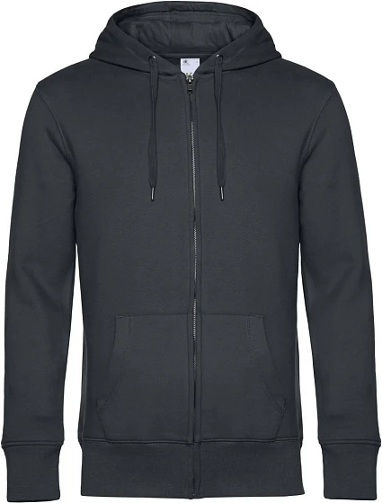 B&C KING Zipped Hood_° Pánska mikina s kapucňou 01.U03K asphalt