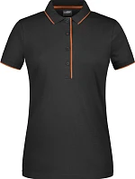 Daiber JN 727 Dámske polo tričko z piké s kontrastným lemom 02.0727 čierna/oranžová