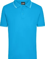 Daiber JN 986 Pánske polo tričko z piké 02.0986 tyrkysová/biela