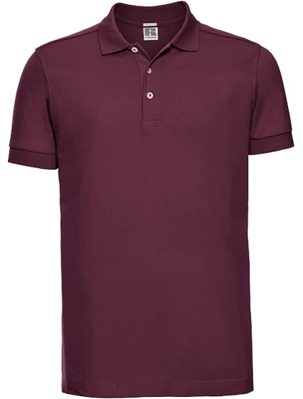 Russell Athletic 566M Pánske elastické polo tričko z piké 10.566M, bordová Russell Athletic 566M Pánske elastické polo tričko z piké 10.566M, bordová