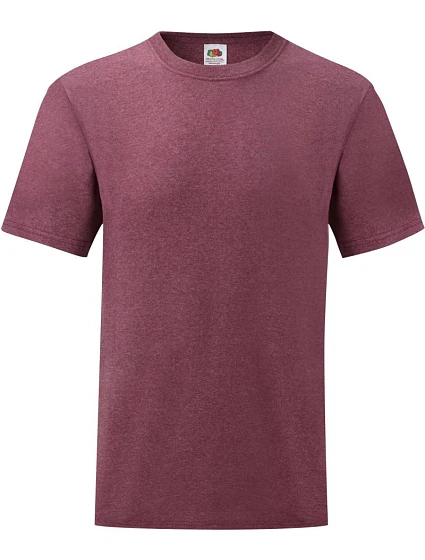 Tričko Fruit of the Loom Valueweight T 16.1036, melírovaná bordová