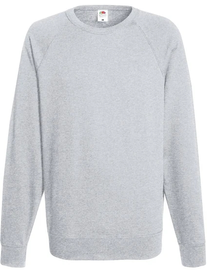 Fruit of the Loom Lightweight Raglan Sweat Pánska raglánová mikina 16.2138 heather grey Fruit of the Loom Lightweight Raglan Sweat Pánska raglánová mikina 16.2138 heather grey