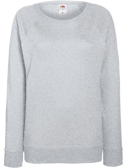 Fruit of the Loom Lady-Fit LW Raglan Sweat Dámska mikina s raglánovými rukávmi 16.2146 heather grey Fruit of the Loom Lady-Fit LW Raglan Sweat Dámska mikina s raglánovými rukávmi 16.2146 heather grey