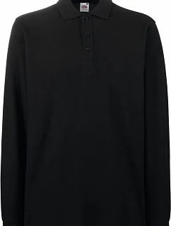 Fruit of the Loom Premium Polo LSL Piqué – polokošeľa s dlhým rukávom 16.3310 čierna