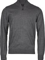 Tee Jays TJ 6010 Pánsky sveter s 1/4 zipsom 18.6010 šedá melírovaná