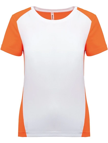 Kariban ProAct PA 4015 Dámske kontrastné športové tričko 20.4015 biele/fluorescenčná oranžová