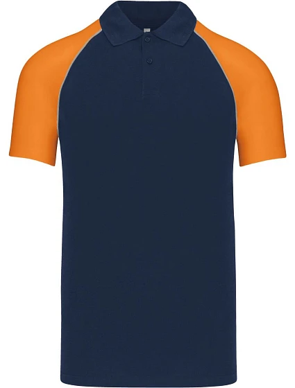 Kariban K 226 Baseballové polo tričko z piqué 20.K226 tmavomodrá/svetlosivá/oranžová Kariban K 226 Baseballové polo tričko z piqué 20.K226 tmavomodrá/svetlosivá/oranžová