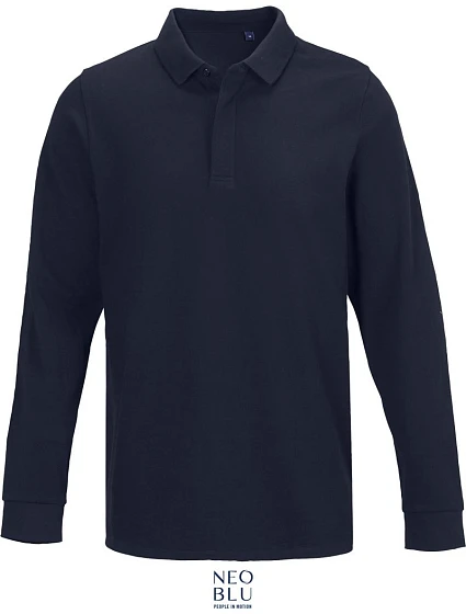 NEOBLU Owen LSL Men Pánske polo s dlhým rukávom z hrubého piké 24.4396 night blue