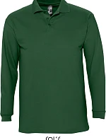SOL'S Winter II Piqué polokošeľa s dlhým rukávom 25.1353 golfovo zelená