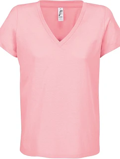SOL'S Regent V Women Dámske tričko s výstrihom do V 25.4766 candy pink