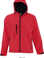 SOL'S Replay Men Pánska 3-vrstvová softshellová bunda s kapucňou 25.6602 pepper red