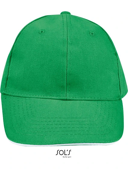 SOL'S Buffalo 6-panelová bejzbalová čiapka 25.8100 kelly green/white SOL'S Buffalo 6-panelová bejzbalová čiapka 25.8100 kelly green/white