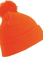 Result Headwear RC 028J Detská pletená čiapka s bambulou 28.028J fluorescenčná oranžová