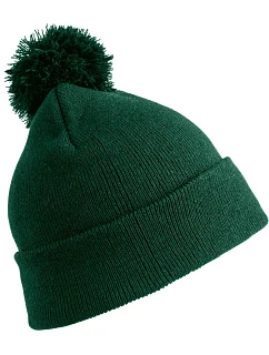 Result Headwear RC 028J Detská pletená čiapka s bambulou 28.028J fľaškovozelená