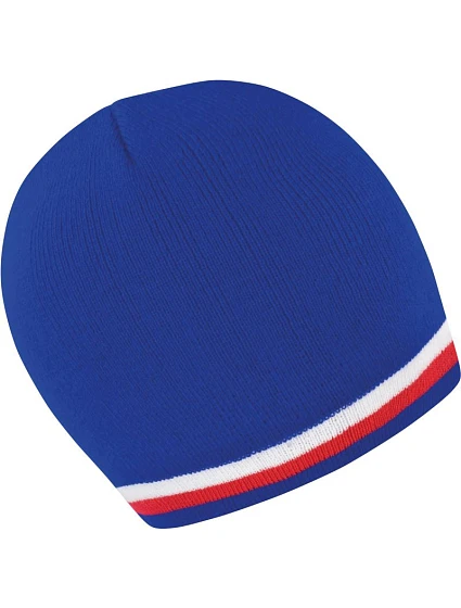 Result Headwear R 368X Pletená čiapka s kontrastnými pruhmi 28.368X modrá/biela-červená Result Headwear R 368X Pletená čiapka s kontrastnými pruhmi 28.368X modrá/biela-červená