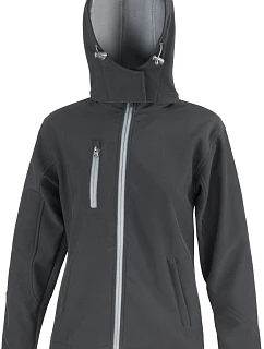 Result R 230F Dámská 3-vrstvá softshellová bunda s kapucí 30.230F black/grey