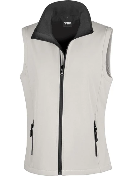 Result R 232F Dámská 2-vrstvá softshell vesta "Printable" 30.232F white/black Result R 232F Dámská 2-vrstvá softshell vesta "Printable" 30.232F white/black