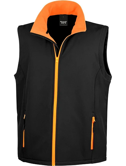 Result R 232M Pánská 2-vrstvá softshell vesta "Printable" 30.232M black/orange Result R 232M Pánská 2-vrstvá softshell vesta "Printable" 30.232M black/orange