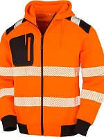 Result R 503X Bezpečnostná mikina s kapucňou 30.503X fluorescenčná oranžová/čierna