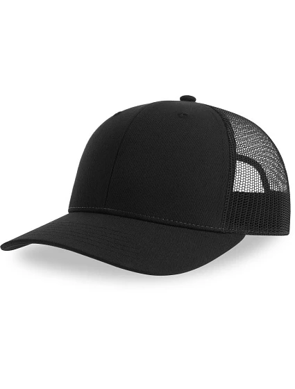 Atlantis Headwear Bryce 6-panelová truckerová čiapka 33.0102 čierna/čierna Atlantis Headwear Bryce 6-panelová truckerová čiapka 33.0102 čierna/čierna