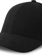 Atlantis Headwear Cordy-S 6-panelová manšestrová čiapka s kšiltom 33.0226 čierna