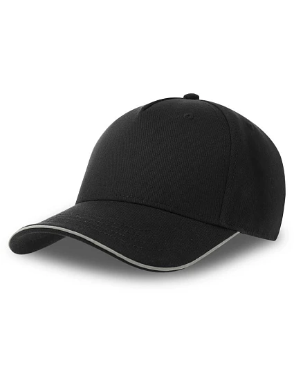 Atlantis Headwear Reflect-S 5-panelová bejzbalová čiapka 33.0254 čierna