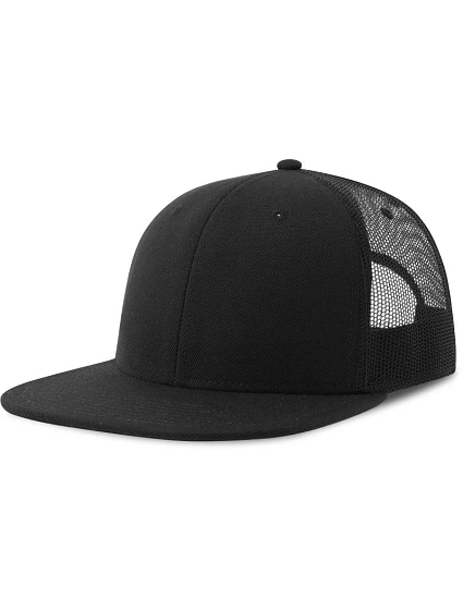 Atlantis Headwear Snap Mesh-S 6-panelová truckerová čiapka 33.0257 čierna/čierna