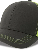 Atlantis Headwear Sonic-S 6-panelová truckerová čiapka 33.0259 tmavošedá/žltá fluo
