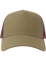 Atlantis Headwear Rapper Cotton-S 5-panelová truckerová čiapka 33.0260 khaki/burgundová