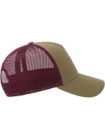 Atlantis Headwear Rapper Cotton-S 5-panelová truckerová čiapka 33.0260 khaki/burgundová