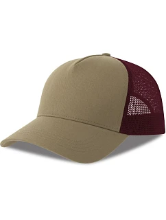 Atlantis Headwear Rapper Cotton-S 5 panelová Trucker kšiltovka 33.0260 khaki/burgundy