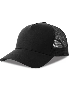 Atlantis Headwear Rapper Cotton-S 5-panelová truckerová čiapka 33.0260 čierna/čierna