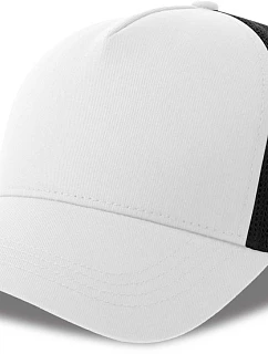 Atlantis Headwear Rapper Cotton-S 5-panelová truckerová čiapka 33.0260 biela/čierna