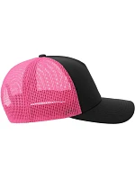 Atlantis Headwear Rapper Cotton-S 5-panelová truckerová čiapka 33.0260 čierna/fuchsiová fluo