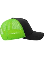 Atlantis Headwear Rapper Cotton-S 5-panelová truckerová čiapka 33.0260 čierna/zelená fluo Atlantis Headwear Rapper Cotton-S 5-panelová truckerová čiapka 33.0260 čierna/zelená fluo