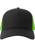 Atlantis Headwear Rapper Cotton-S 5-panelová truckerová čiapka 33.0260 čierna/zelená fluo Atlantis Headwear Rapper Cotton-S 5-panelová truckerová čiapka 33.0260 čierna/zelená fluo