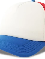 Atlantis Headwear Rapper-S 5-panelová truckerová čiapka 33.0262 biela/červená/kráľovská modrá