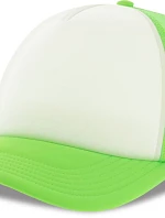 Atlantis Headwear Rapper-S 5-panelová truckerová čiapka 33.0262 biela/zelená fluo