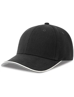 Atlantis Headwear Pilot Piping Sandwich-S 6-panelová ťažká sendvičová čiapka 33.0274 čierna