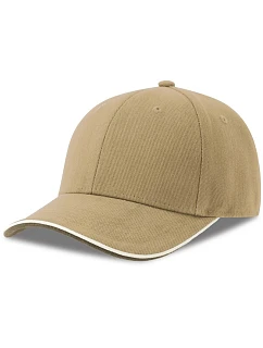 Atlantis Headwear Pilot Piping Sandwich-S – 6-panelová ťažká sendvičová čiapka 33.0274 khaki